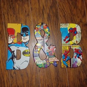 Metal Superhero Signs B&B